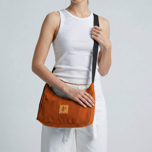 Crossbody Crescent Bag - Canvas Shoulder Bag for Women