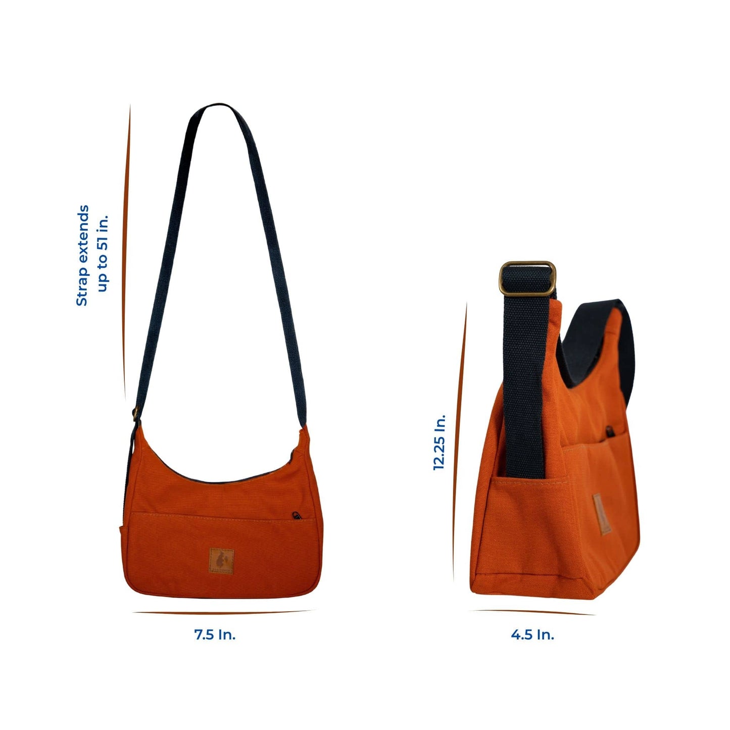 Crossbody Crescent Bag - Canvas Shoulder Bag for Women