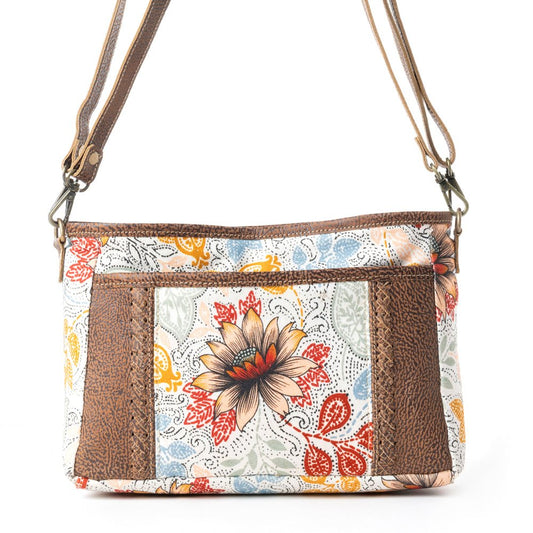 Myra Mesa • Trail Dahlia Floral Printed Canvas Sling Bag - Creative Freedom Collective