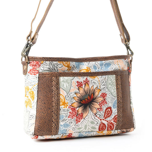 Myra Mesa • Trail Dahlia Floral Printed Canvas Sling Bag - Creative Freedom Collective