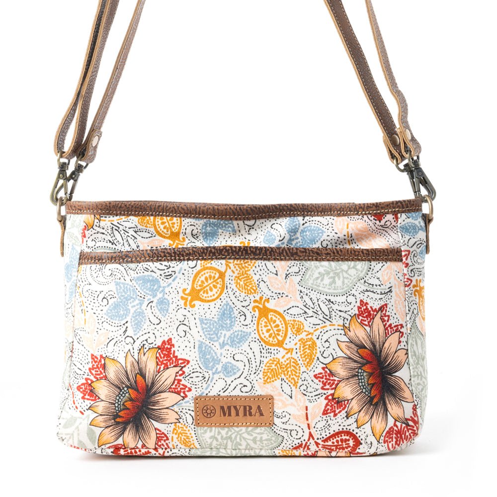 Myra Mesa • Trail Dahlia Floral Printed Canvas Sling Bag - Creative Freedom Collective