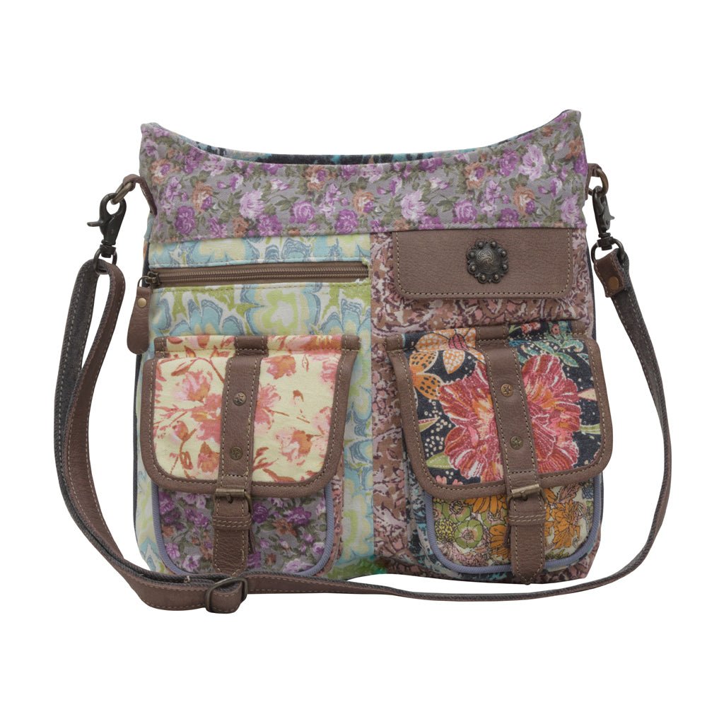 Myra Le Fleur Bel Cowgirl Shoulder Bag - Multi - Floral Print Crossbody with Leather Straps for Everyday Western Flair - Creative Freedom Collective