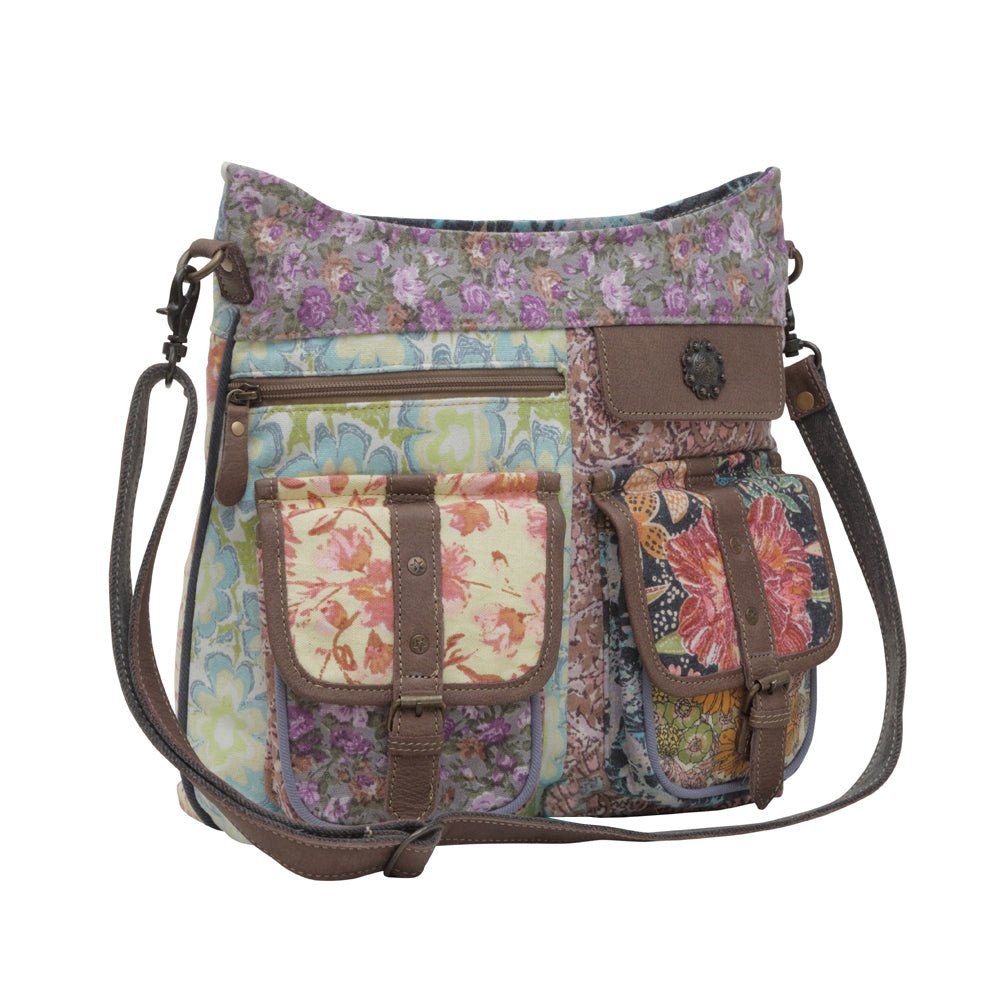 Myra Le Fleur Bel Cowgirl Shoulder Bag - Multi - Floral Print Crossbody with Leather Straps for Everyday Western Flair - Creative Freedom Collective