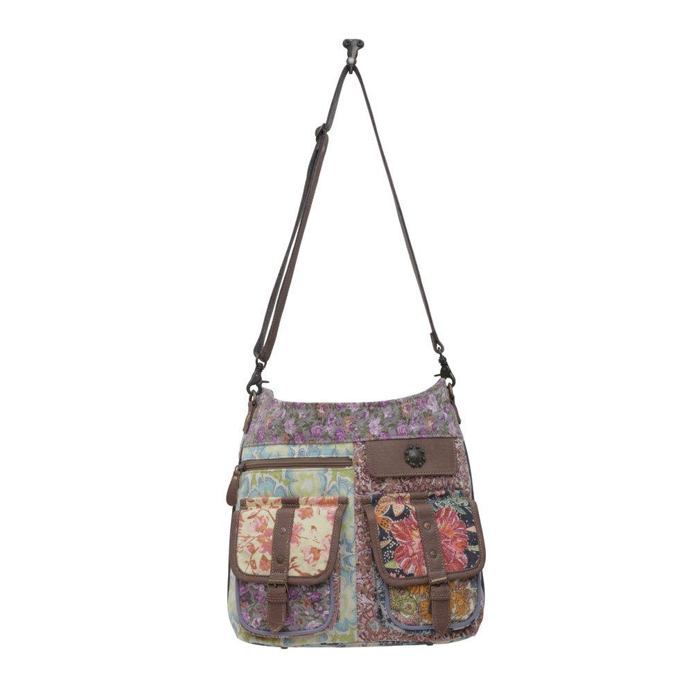 Myra Le Fleur Bel Cowgirl Shoulder Bag - Multi - Floral Print Crossbody with Leather Straps for Everyday Western Flair - Creative Freedom Collective