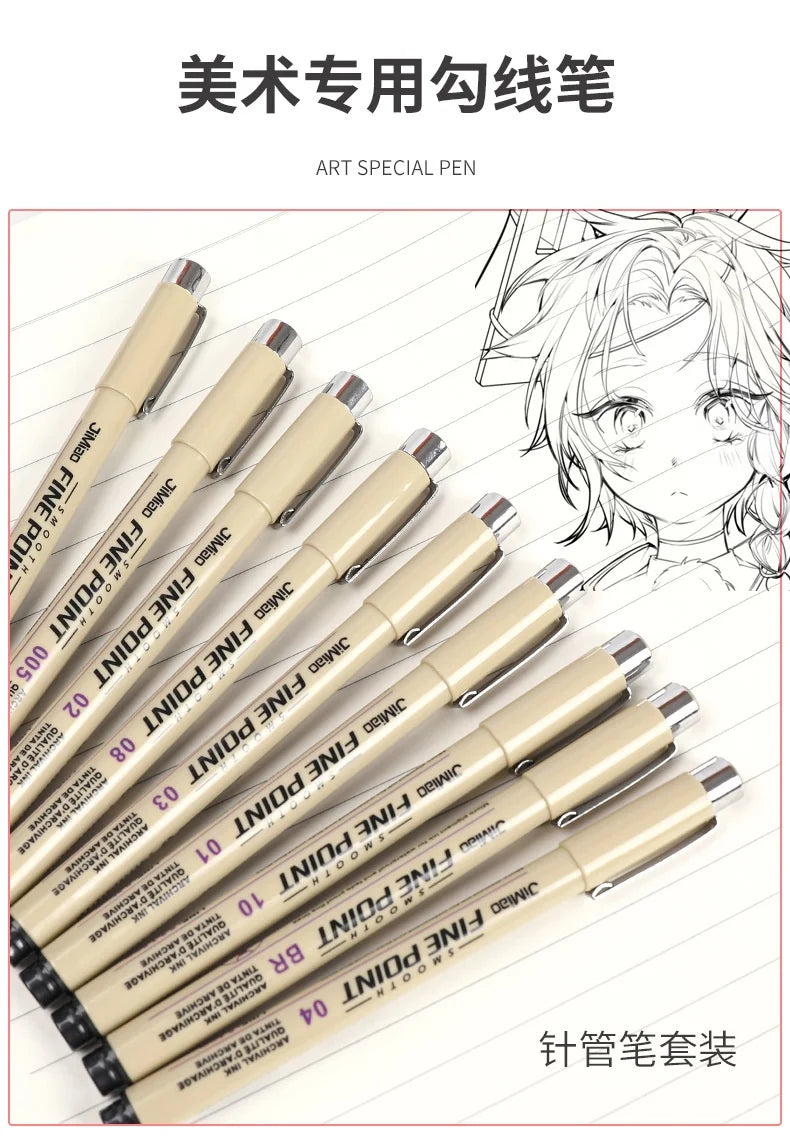 Line Drawing Pen Art Pigment Ink Drawing Waterproof Art Architecture School Supplies Paint Brushes Pinceles Painting Supplies Creative Freedom Collective