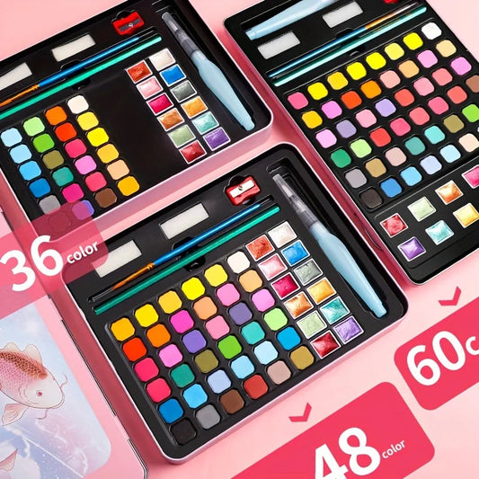 Color Pure Color Watercolor Painting Set Portable Painting Beginner Painting,Art Supplies,School Supplies Creative Freedom Collective