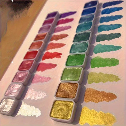 20 colors/box Pearlescent pure color watercolor paint set for sketching painting writing nail wrapping art creation art supplies Creative Freedom Collective