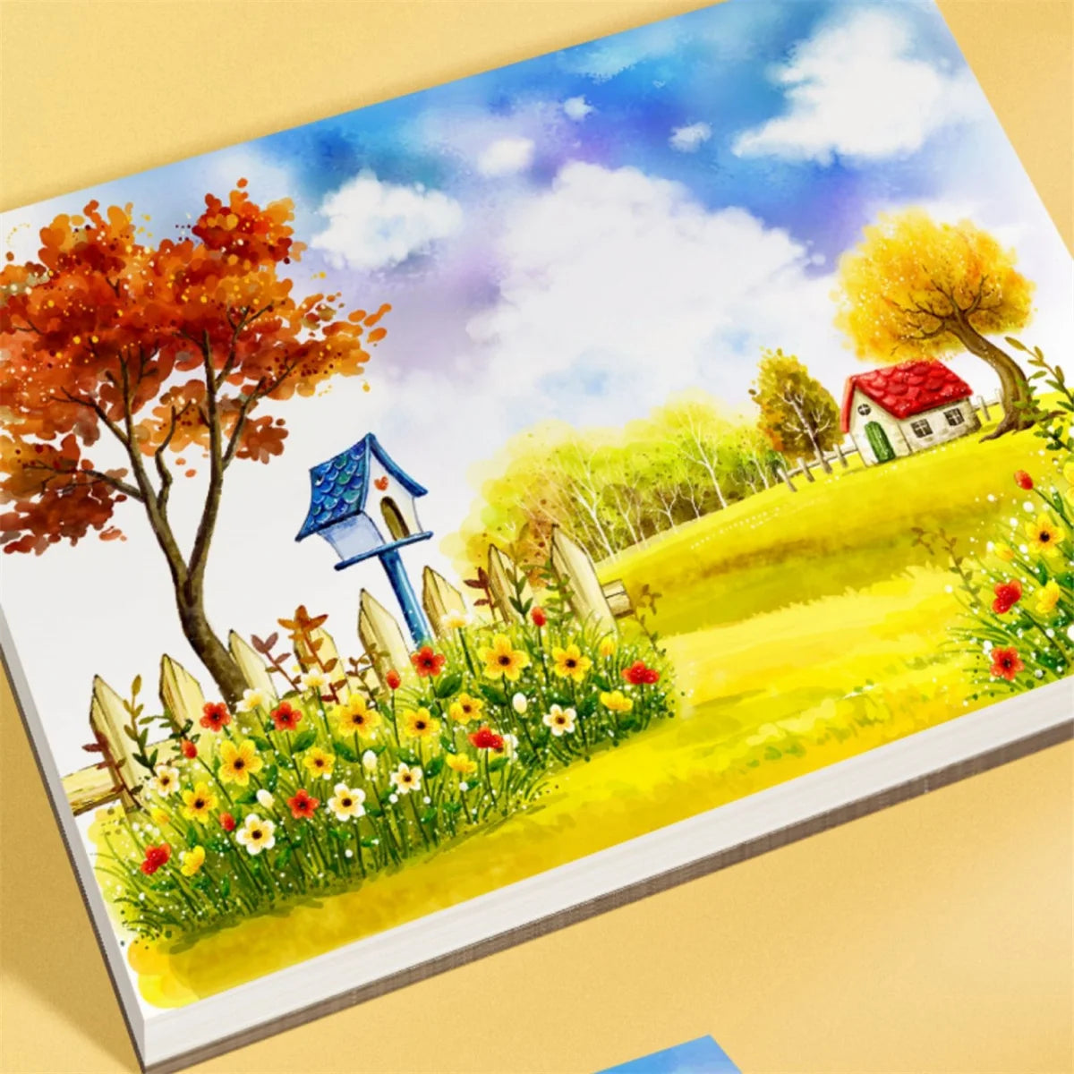 A4 30 Pages Paper Watercolor Book Hand-painted painting Book Fine Lines Water-Solube Color Art Supplies Creative Freedom Collective
