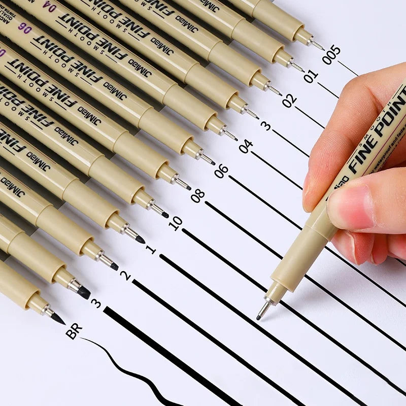 Line Drawing Pen Art Pigment Ink Drawing Waterproof Art Architecture School Supplies Paint Brushes Pinceles Painting Supplies Creative Freedom Collective