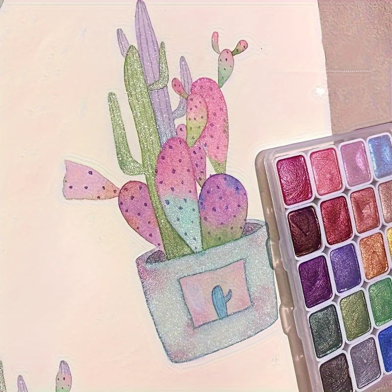 20 colors/box Pearlescent pure color watercolor paint set for sketching painting writing nail wrapping art creation art supplies Creative Freedom Collective