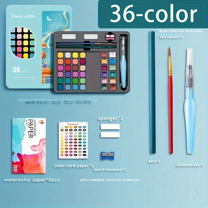 Color Pure Color Watercolor Painting Set Portable Painting Beginner Painting,Art Supplies,School Supplies Creative Freedom Collective