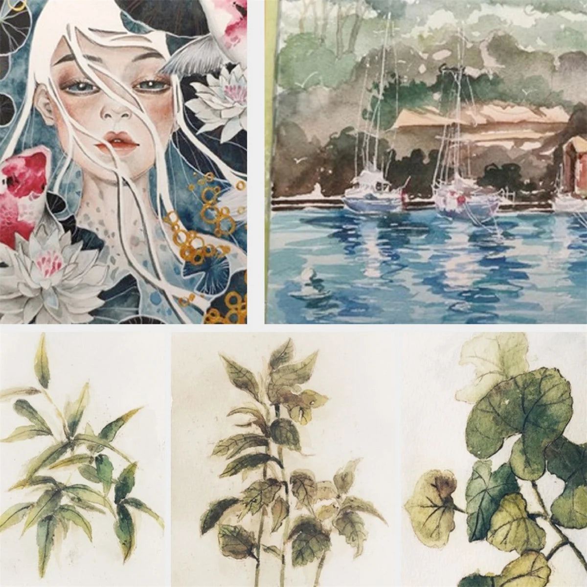 A4 30 Pages Paper Watercolor Book Hand-painted painting Book Fine Lines Water-Solube Color Art Supplies Creative Freedom Collective