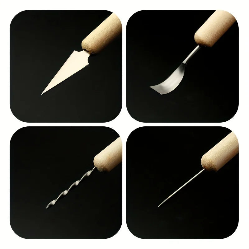 Art Supplies 11 PCS Sculpting Tools DIY Wooden Handles Ceramic Tools Beginners Arts and Crafts Wood and Steel Home School Use Creative Freedom Collective