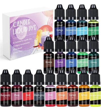 Candle Dyes Kit – Liquid Colorant Pigment Set for DIY Candle & Soap Making | Vibrant Wax Dye for Soy, Beeswax & Gel Candles