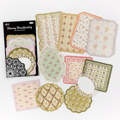 30sheets Lace Material Paper Junk Journal Decor DIY Supplies Scrapbooking Art Collage Aesthetics Stationery Craft Paper