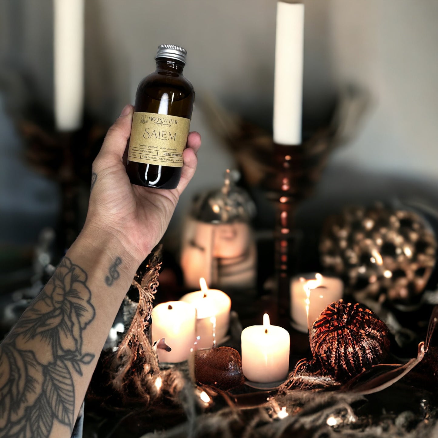 SALEM - REED DIFFUSER, REED DIFFUSER -- Vetiver, Clove, Patchouli & Cinnamon