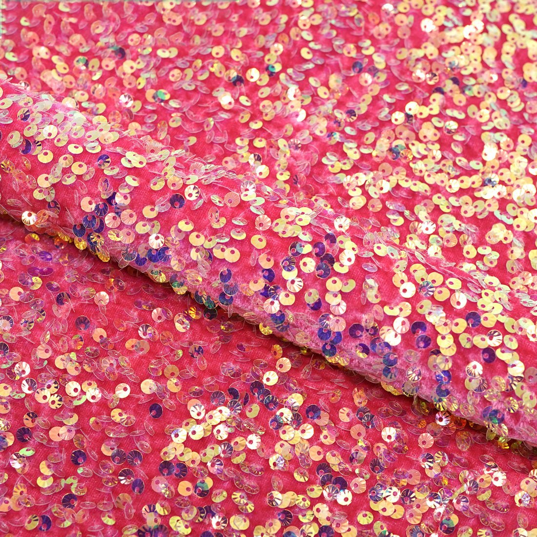 Sanibel Seashell Stretch Velvet Sequin Fabric | Blue Moon Fabrics