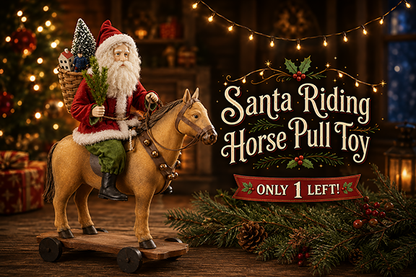 Santa Riding Horse Pull Toy by Bethany Lowe