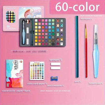 Color Pure Color Watercolor Painting Set Portable Painting Beginner Painting,Art Supplies,School Supplies Creative Freedom Collective