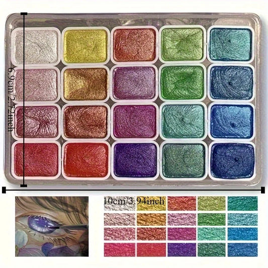 20 colors/box Pearlescent pure color watercolor paint set for sketching painting writing nail wrapping art creation art supplies Creative Freedom Collective