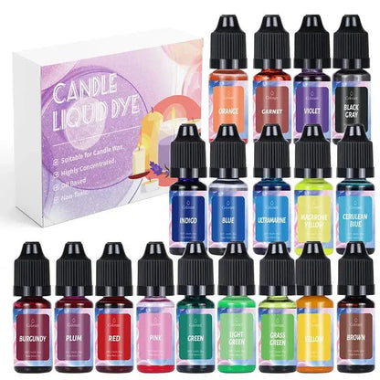 Candle Dyes Kit – Liquid Colorant Pigment Set for DIY Candle & Soap Making | Vibrant Wax Dye for Soy, Beeswax & Gel Candles