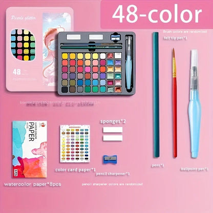 Color Pure Color Watercolor Painting Set Portable Painting Beginner Painting,Art Supplies,School Supplies Creative Freedom Collective