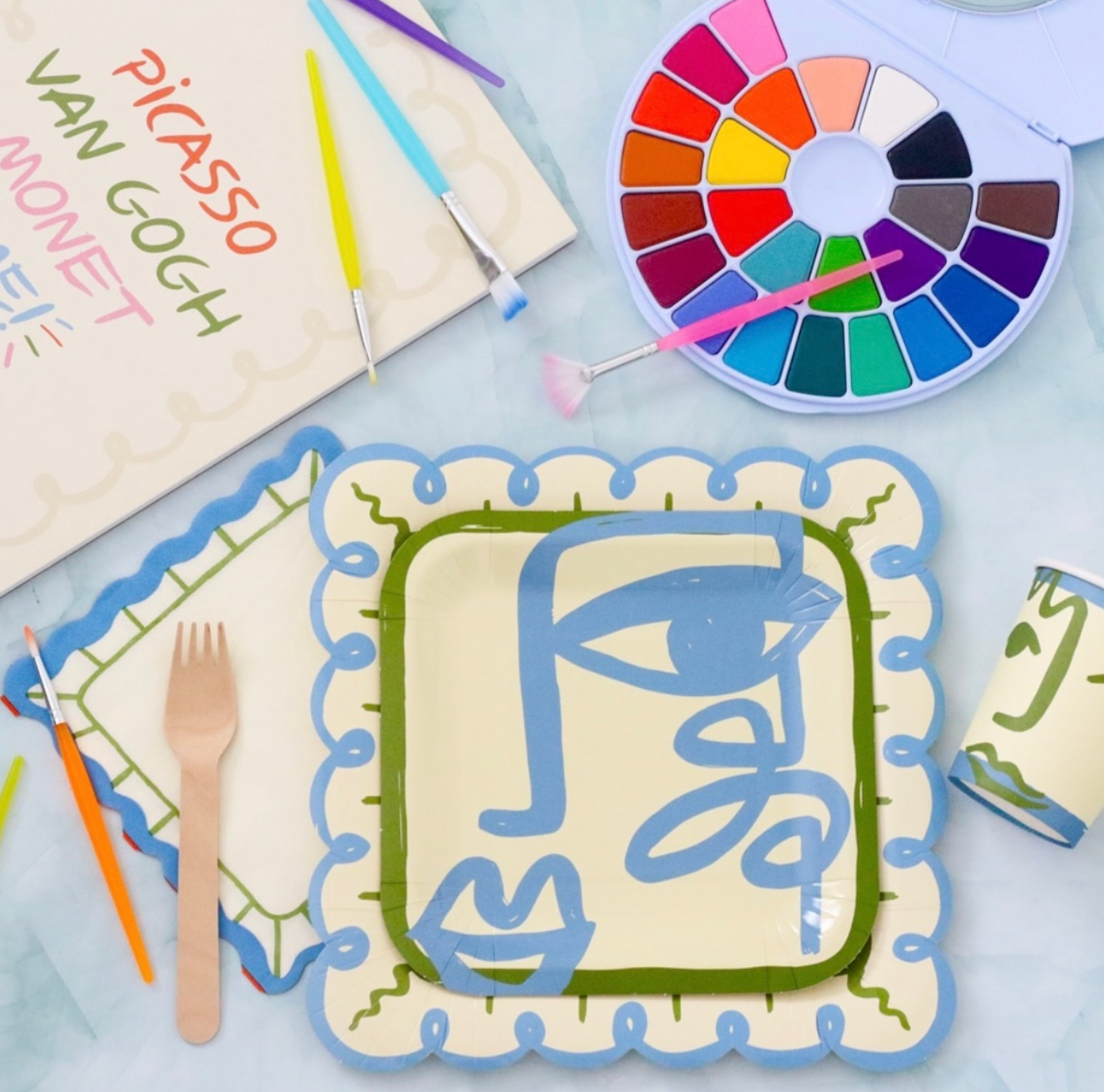 Art Party Dessert Plates (x 12) POP party supplies