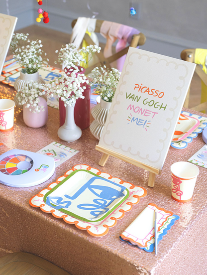 Art Party Dessert Plates (x 12) POP party supplies
