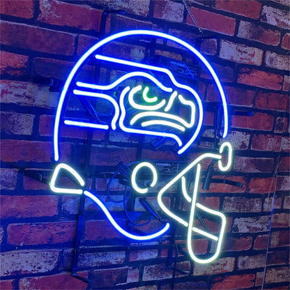 Seattle Seahawks Helmet Neon Signs Light Neon Signs Land