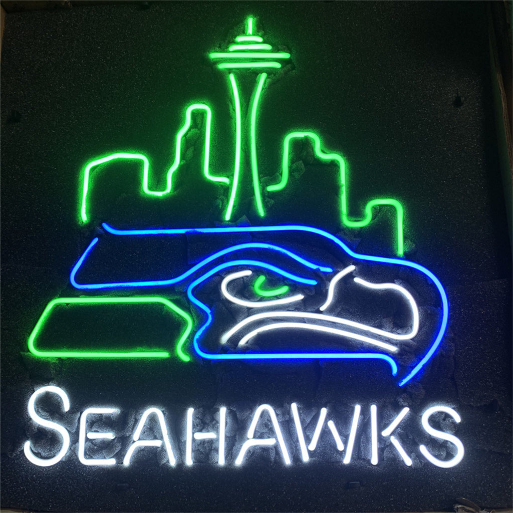 Seattle Skyline Seahawks Logo Neon Signs Light Neon Signs Land