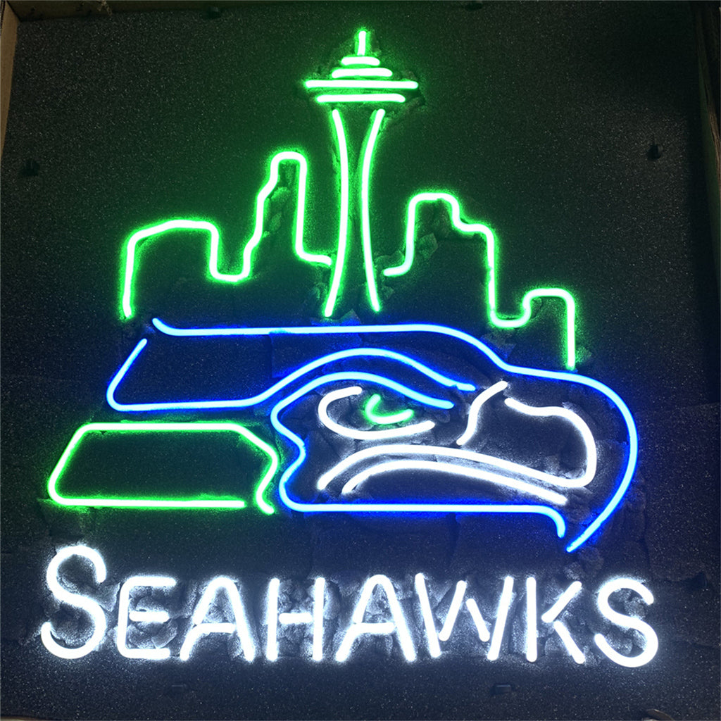 Seattle Skyline Seahawks Logo Neon Signs Light Neon Signs Land