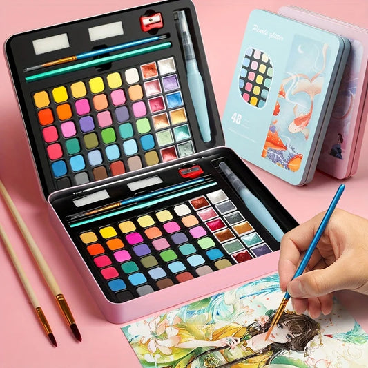 Color Pure Color Watercolor Painting Set Portable Painting Beginner Painting,Art Supplies,School Supplies Creative Freedom Collective