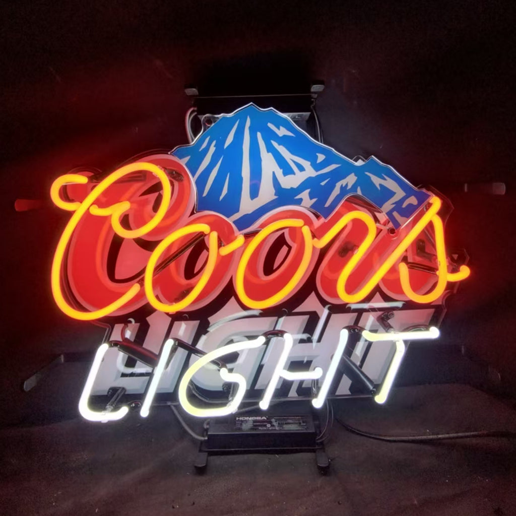 Coors Light with Snow Mountain Logo Neon Signs Neon Signs Land