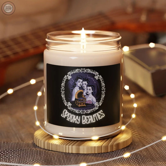 Spooky Beauties Enticing Scented Soy Candles - Halloween Vibes, Aromatherapy Rose Meow