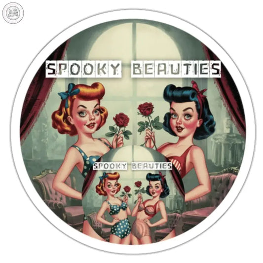 Spooky Beauties Rosy Doll Faces | Retro Die-Cut Stickers Rose Meow