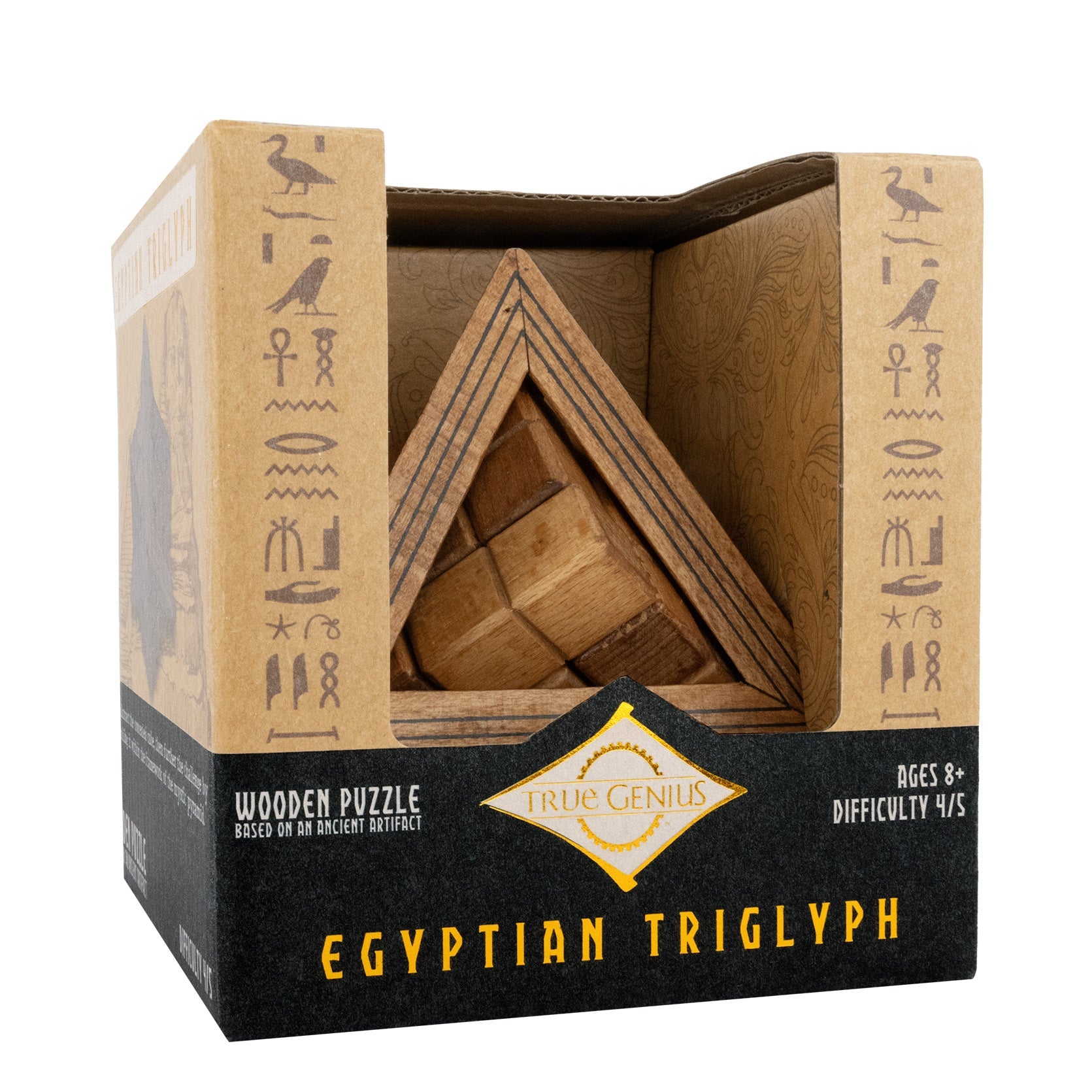 Egyptian Triglyph - Wooden Pyramid Brainteaser - Creative Freedom Collective