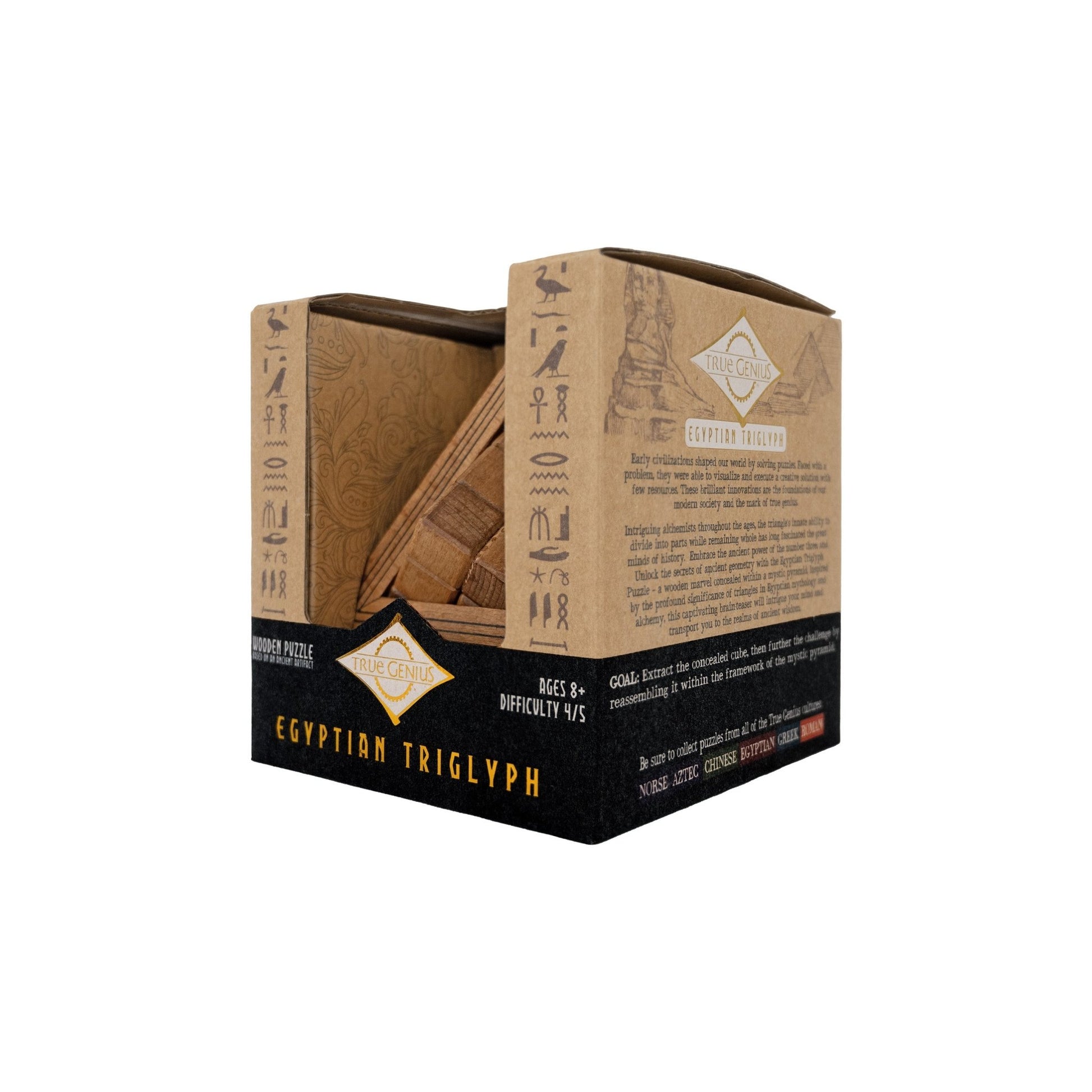 Egyptian Triglyph - Wooden Pyramid Brainteaser - Creative Freedom Collective
