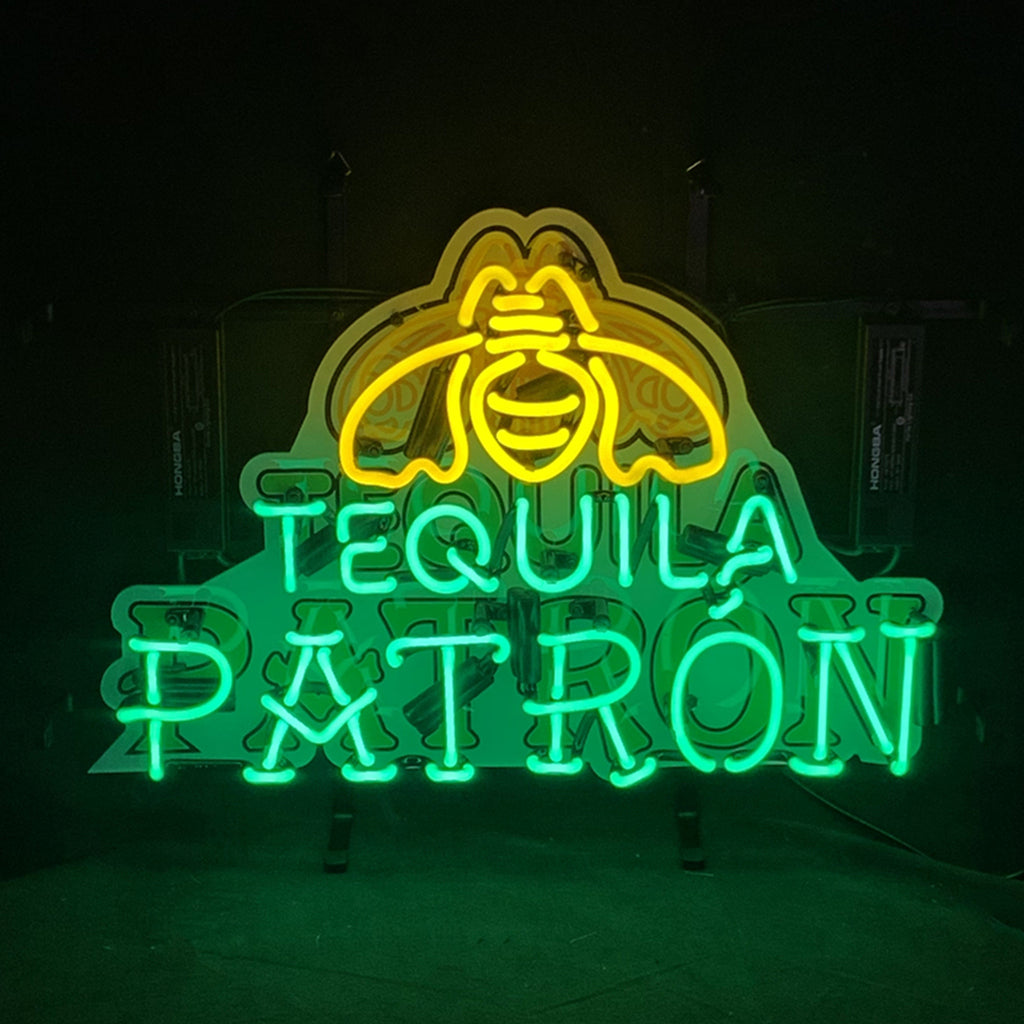 Tequila Patron with Acrylic Logo Neon Signs Neon Signs Land