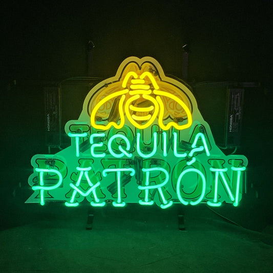 Tequila Patron with Acrylic Logo Neon Signs Neon Signs Land