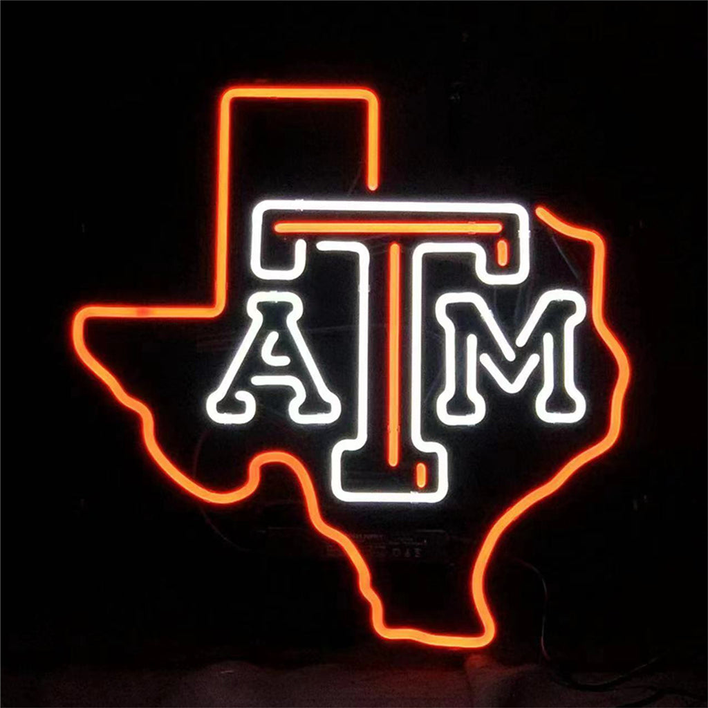 Texas Map with ATM Neon Signs Light Neon Signs Land
