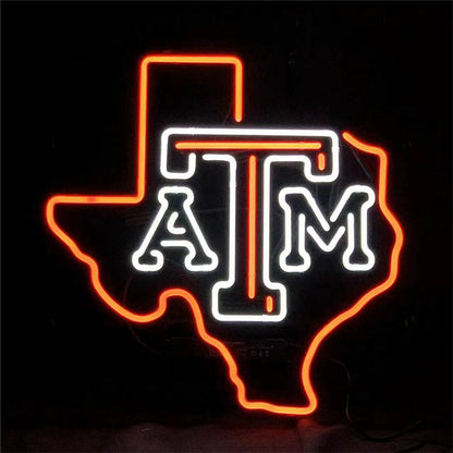 Texas Map with ATM Neon Signs Light Neon Signs Land