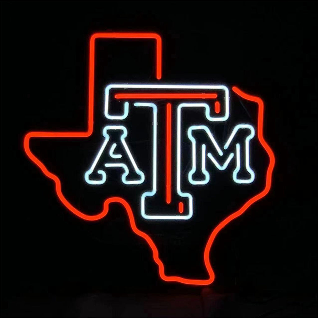 Texas Map with ATM Neon Signs Light Neon Signs Land