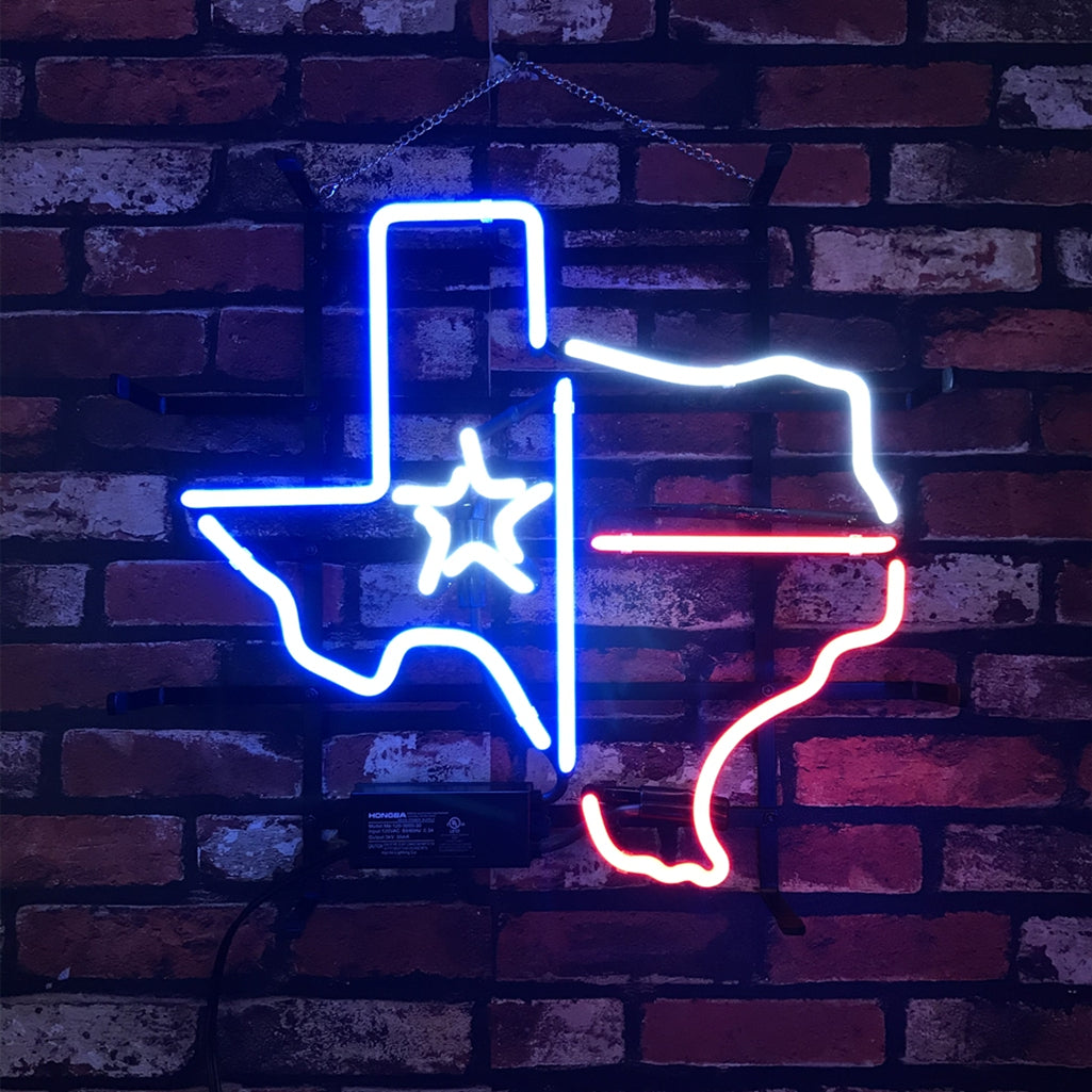 Texas Map with Lone Star Beer Neon Signs Light Neon Signs Land