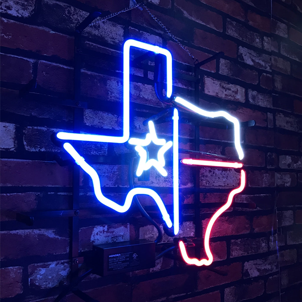 Texas Map with Lone Star Beer Neon Signs Light Neon Signs Land