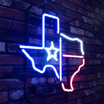Texas Map with Lone Star Beer Neon Signs Light Neon Signs Land