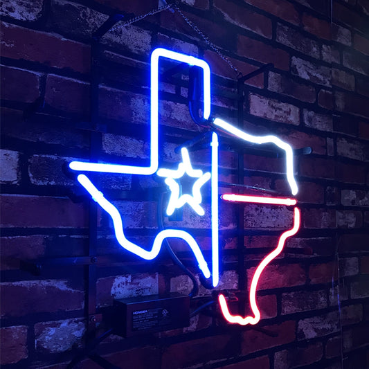 Texas Map with Lone Star Beer Neon Signs Light Neon Signs Land