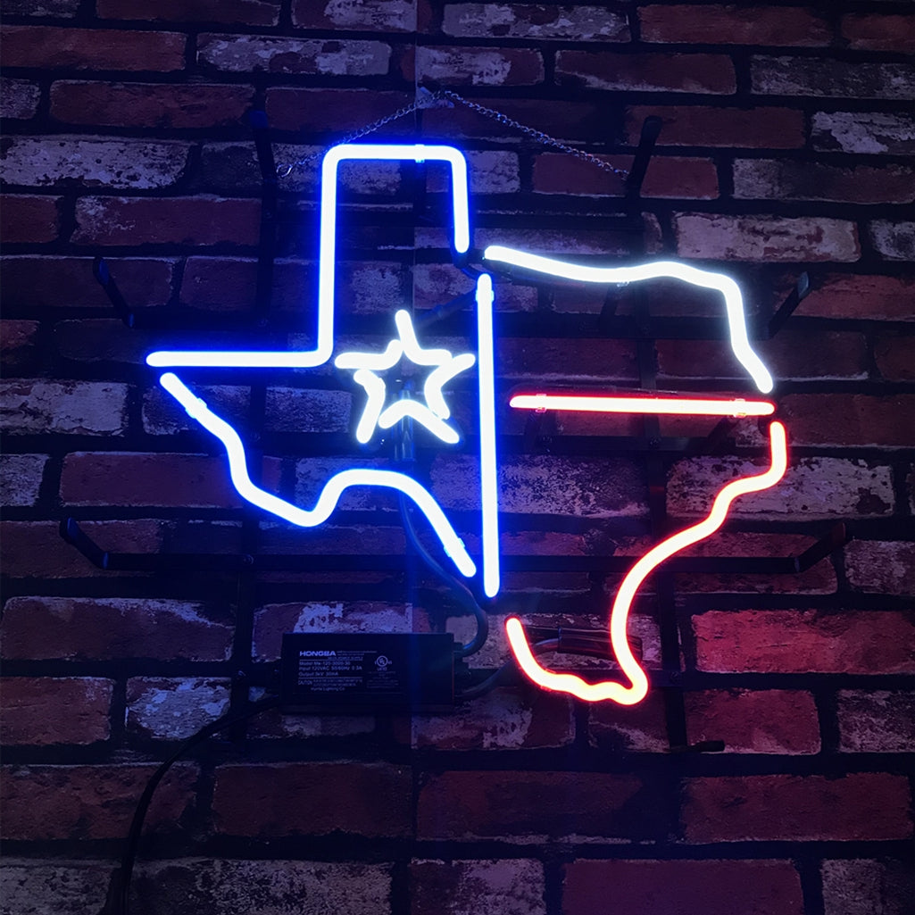 Texas Map with Lone Star Beer Neon Signs Light Neon Signs Land