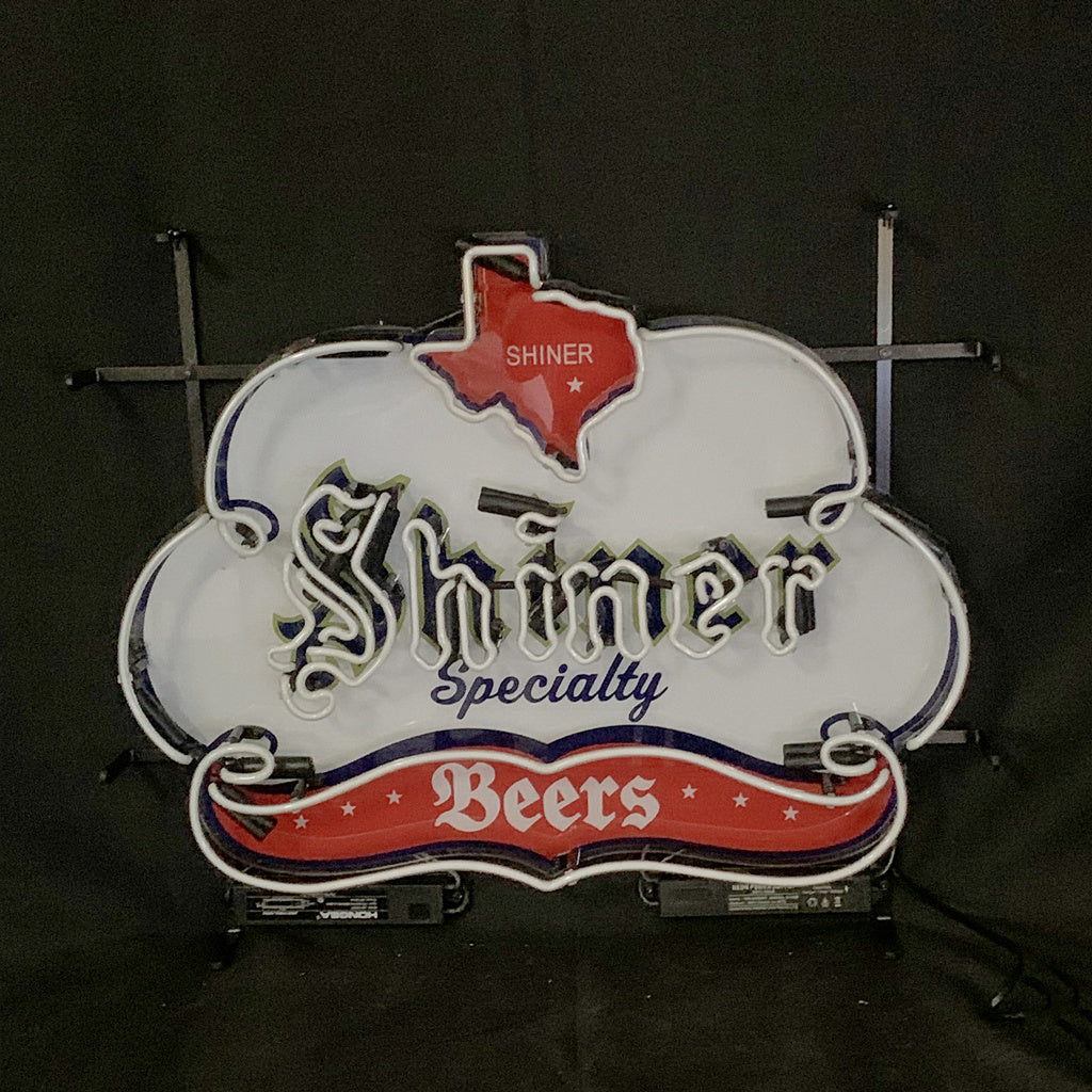 Shiner Specialty Beers with Texas Map Neon Sign Light Neon Signs Land