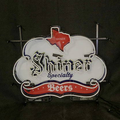 Shiner Specialty Beers with Texas Map Neon Sign Light Neon Signs Land