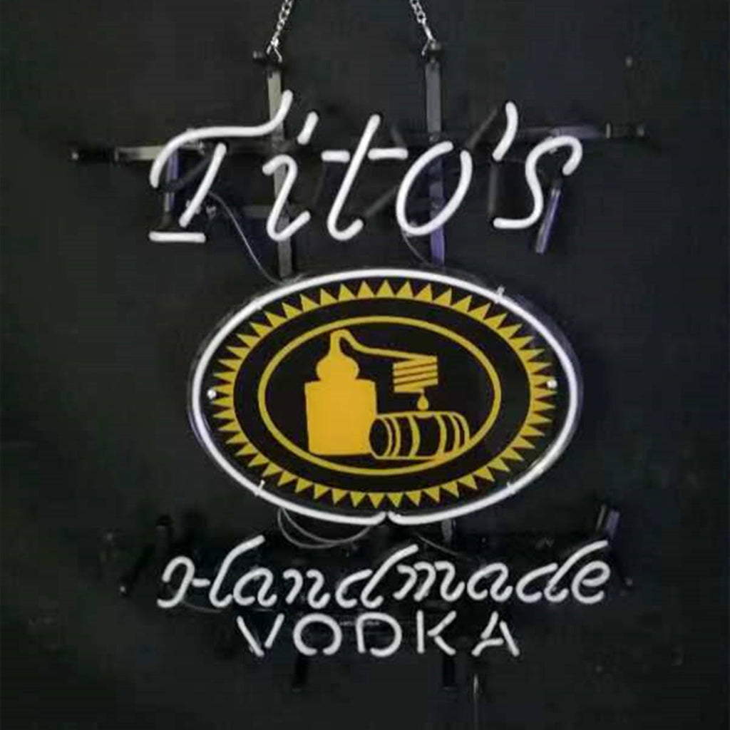White Tito's Handmade Vodka Neon Signs Light Neon Signs Land
